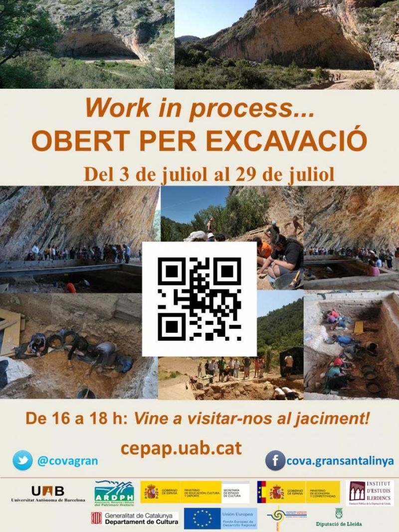 Work in process... Obert per excavació a la Cova Gran de Santa Linya 2017!