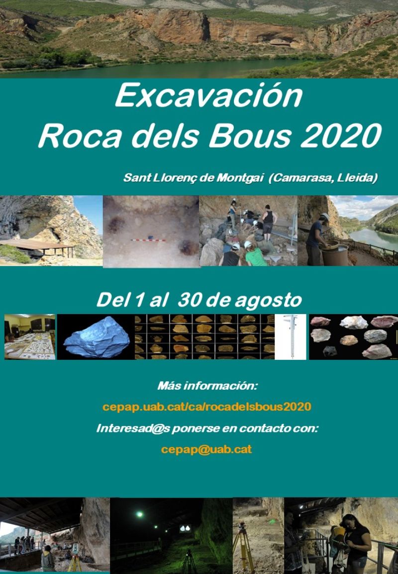 Excavación en el yacimiento de la Roca dels Bous 2020