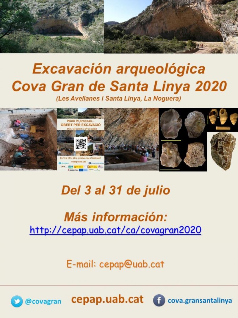 Excavación en la Cova Gran de Santa Linya 2020