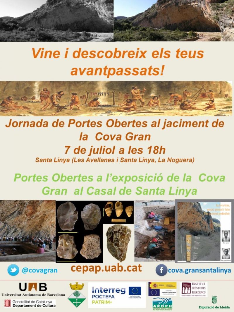 Vina i descobreix els teus avantpassats! Jornada de portes obertes a la Cova Gran de Santa Linya