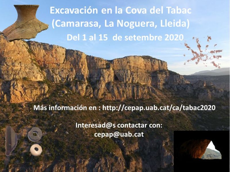 Excavación en la Cova del Tabac (Camarasa,La Noguera,LLeida)